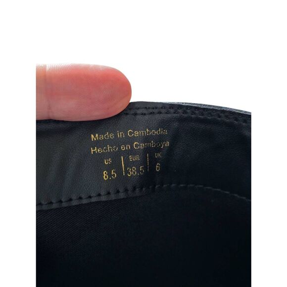 Aldo Thelidan Buckle Pointed Toe Knee High Boots Size 8.5 in Black Block Heel - Picture 6 of 6